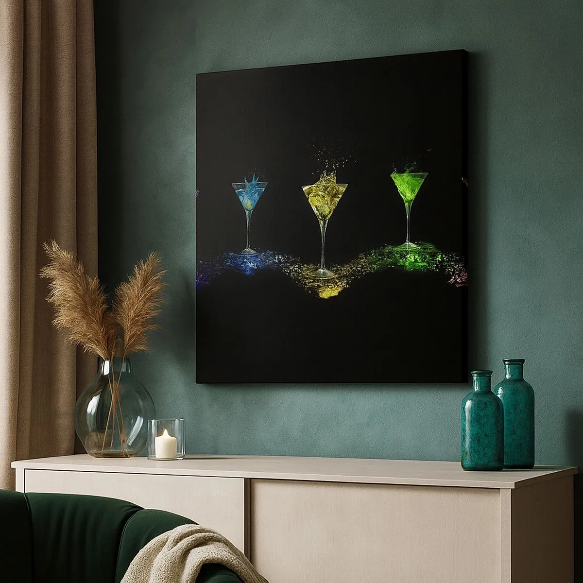 Lærredstryk - Billede på lærred - Glædens farver i krystalglas - 30x30 cm