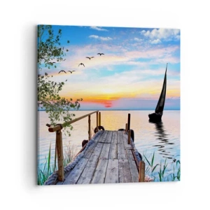 Lærredstryk - Billede på lærred - Godaften - 70x70 cm