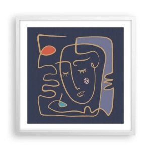 Plakat i hvid ramme - I drømmerier - 50x50 cm