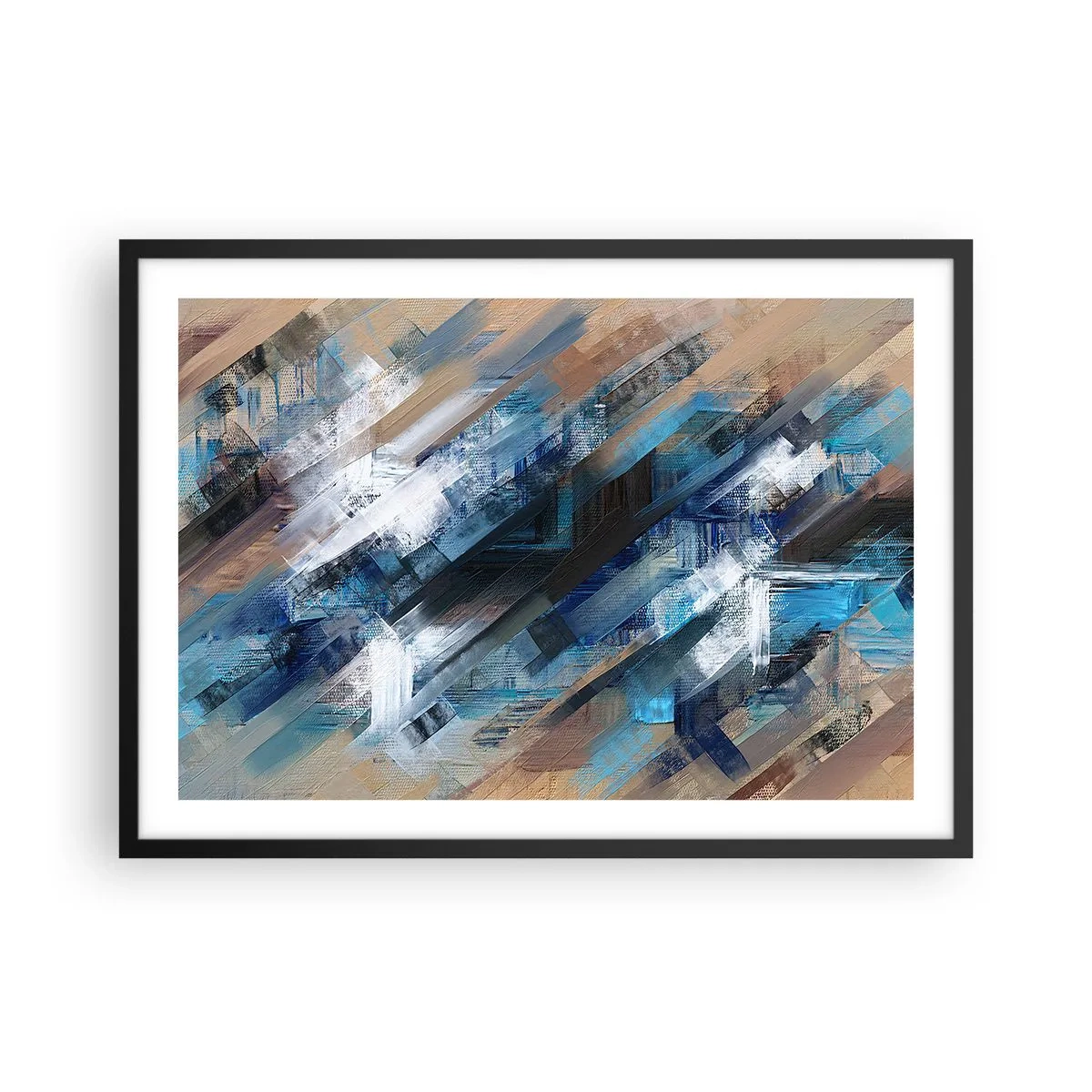 Plakat i sort ramme - På en blå skråning - 70x50 cm