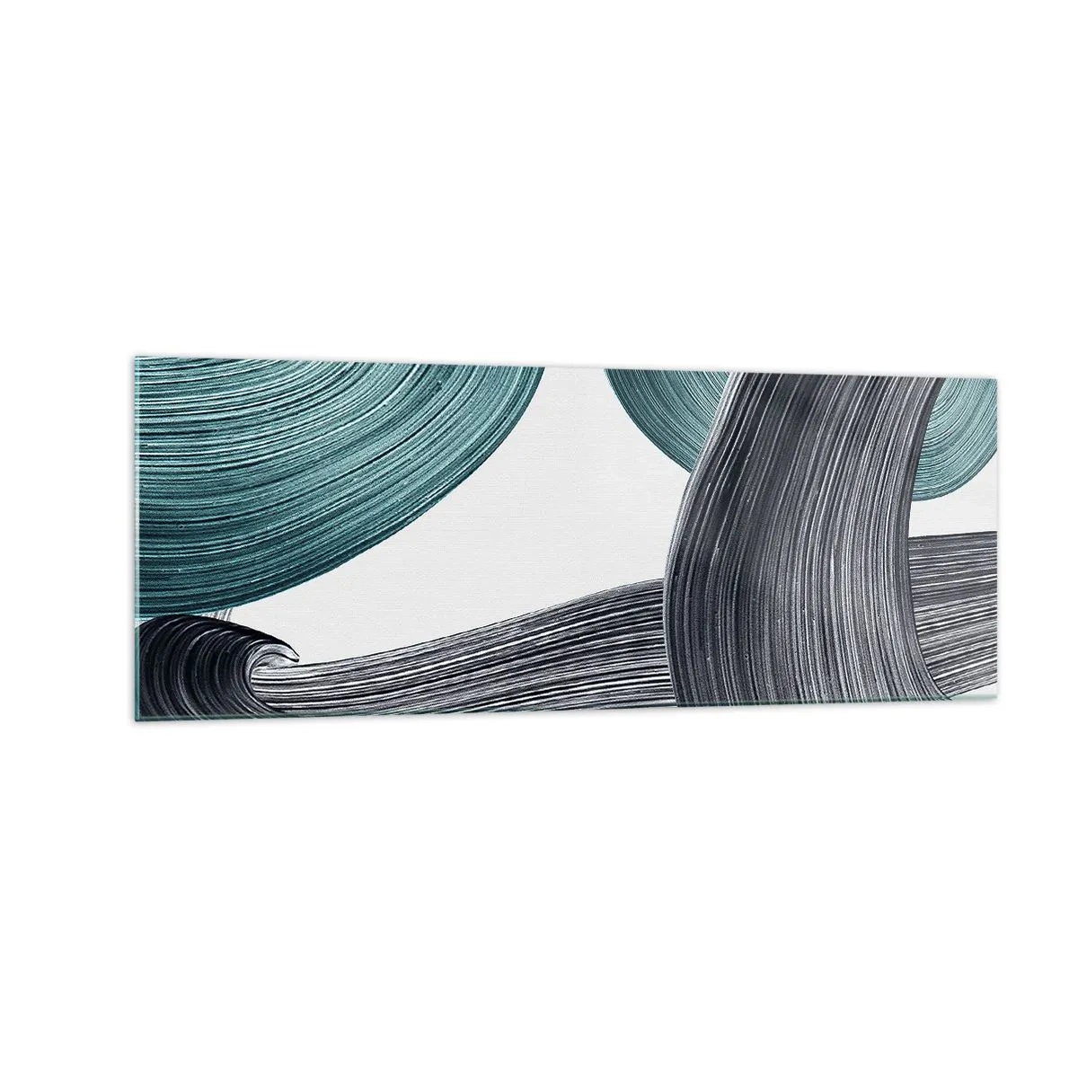 Billede på glas - Smaragdgrønne og sorte stier - 140x50 cm
