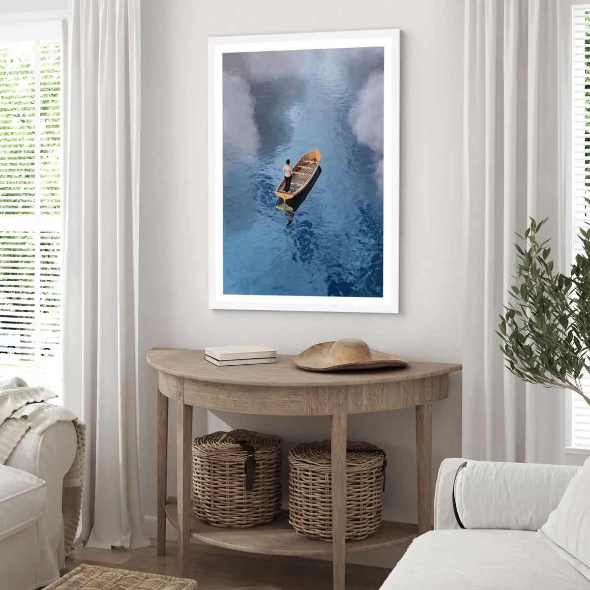 Plakat i hvid ramme - Livet - rejsen - det ukendte - 40x50 cm