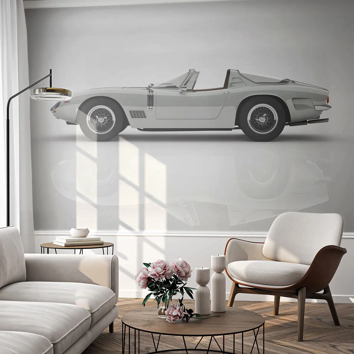 Fototapet Selvklæbende Deluxe Sticker - Løftet om sjov - Sportsvogn, Cabriolet, Automotive - 250x175 cm
