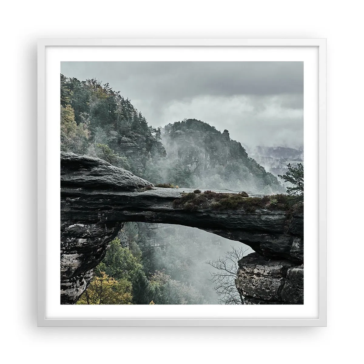 Plakat i hvid ramme - Eventyret er ved at begynde - 60x60 cm