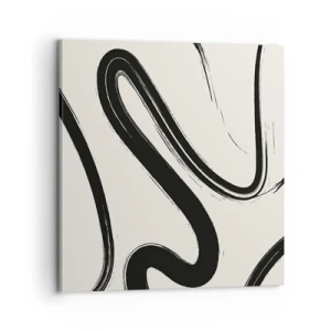 Lærredstryk - Billede på lærred - Sort og hvid fantasifuldhed - 70x70 cm