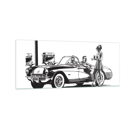 Billede på glas - 60. - det ubekymrede Amerika - 100x40 cm