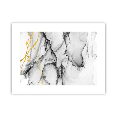 Plakat - Sammensætning med guldmotiv - 40x30 cm