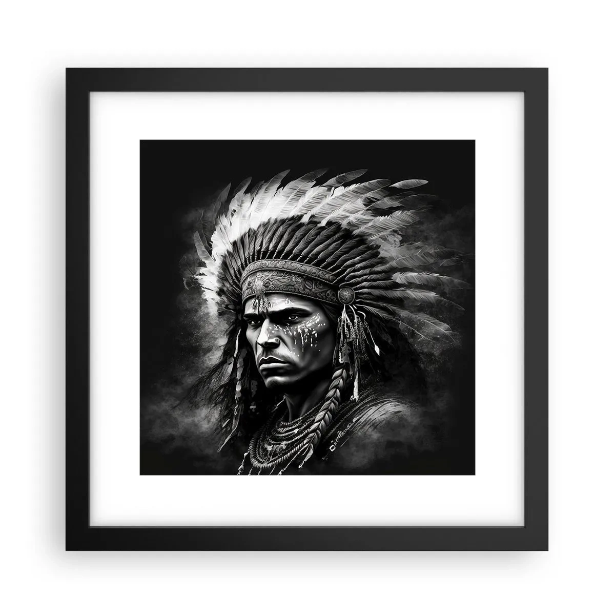 Plakat i sort ramme - Leder og kriger - 30x30 cm
