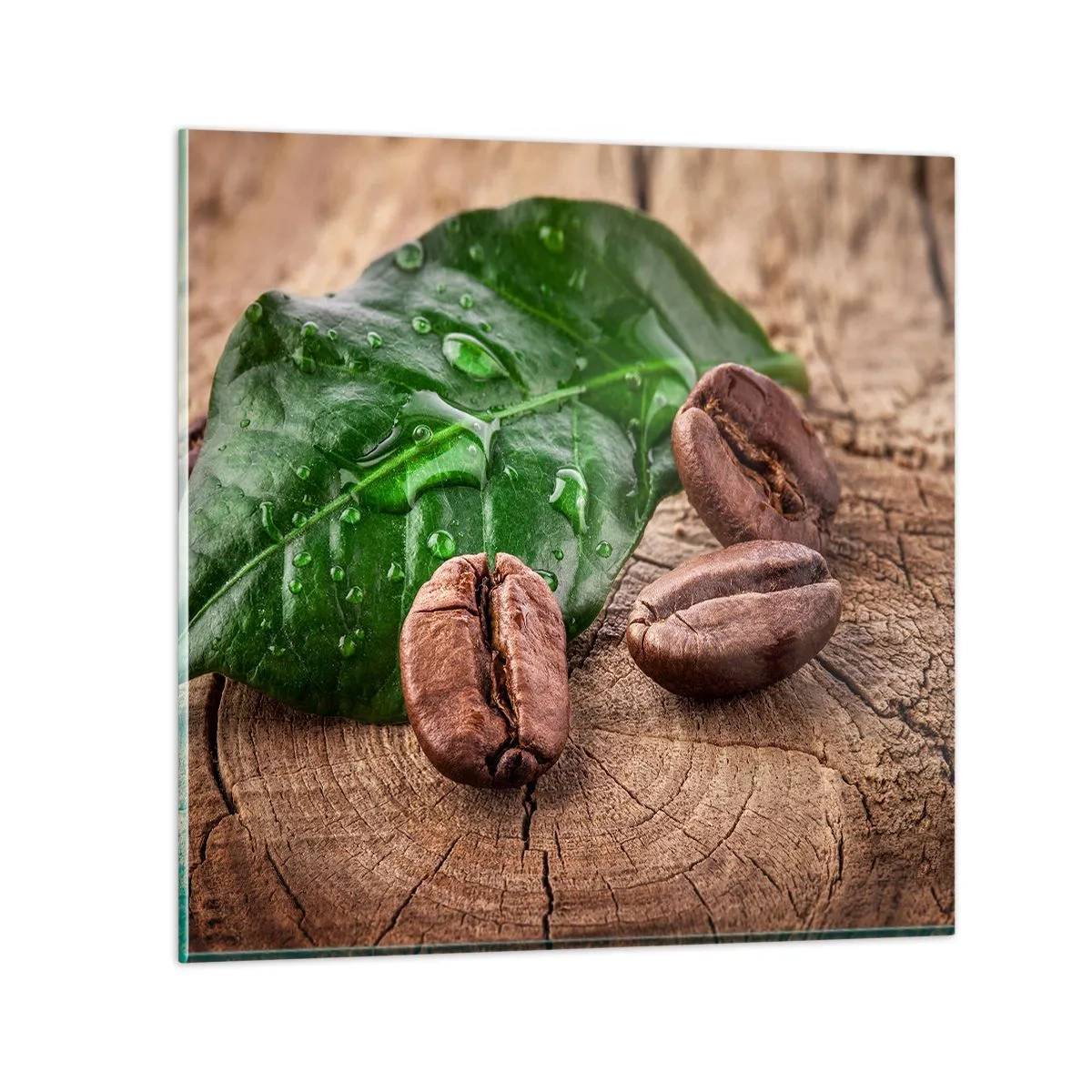 Billede på glas - Den sandeste og sorteste - 50x50 cm