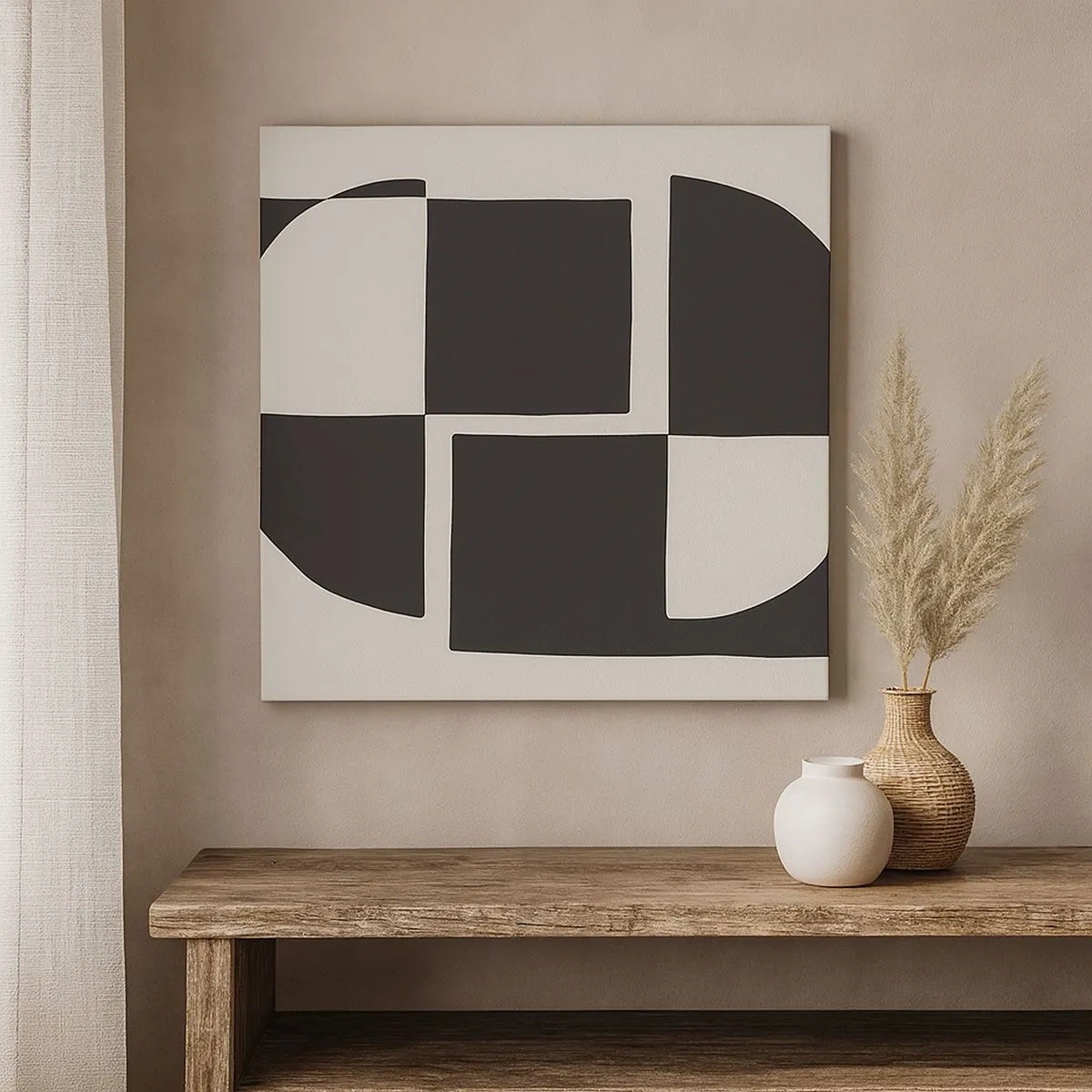 Lærredstryk - Billede på lærred - Antitese - syntese - 30x30 cm