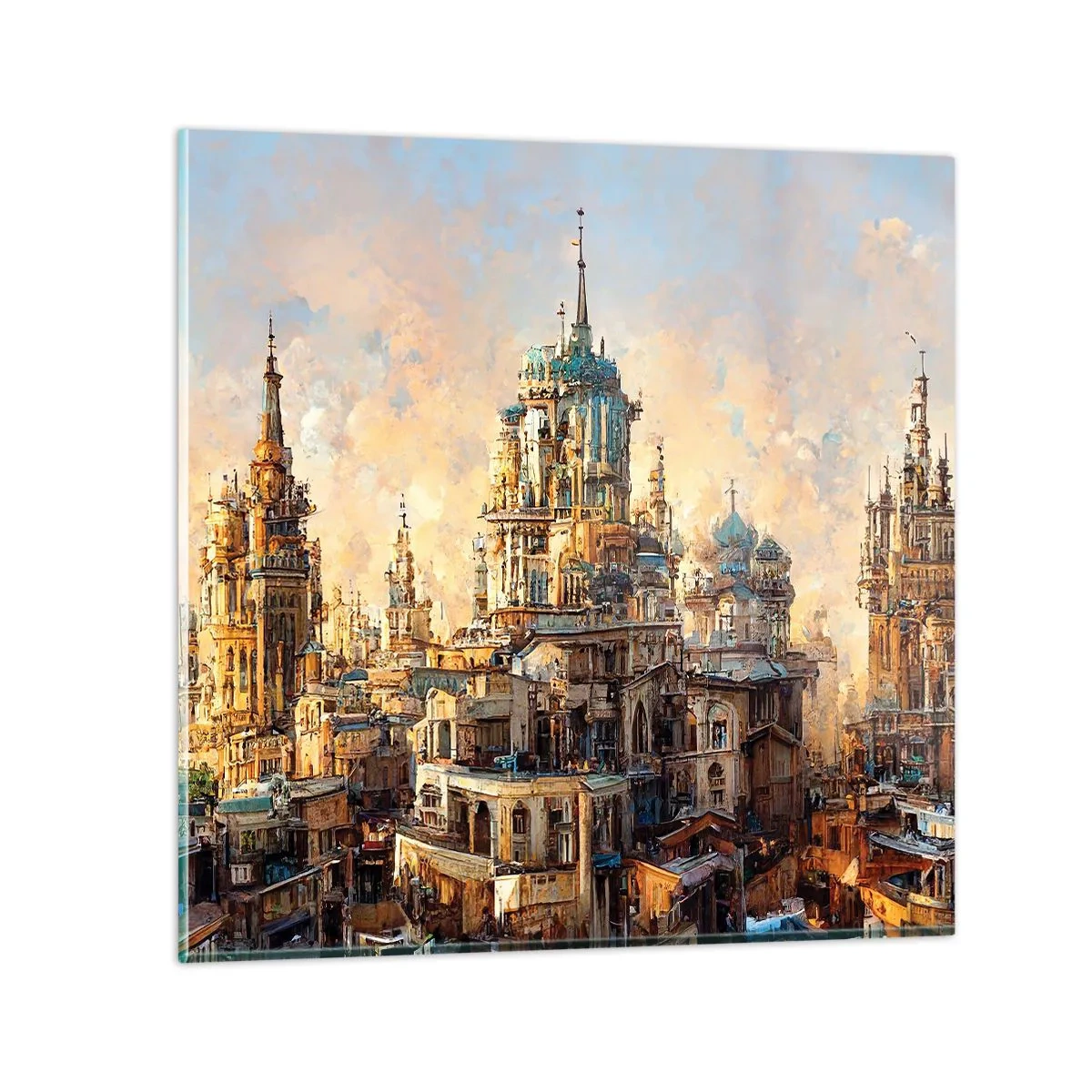 Billede på glas - En by af byer - 30x30 cm