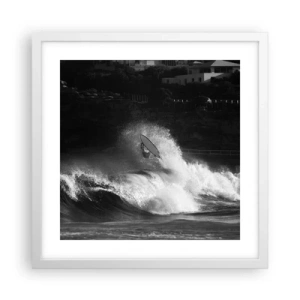 Plakat i hvid ramme - Udfordring accepteret! - 40x40 cm