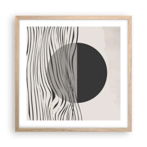 Plakat i ramme af lyst egetræ - Halvkomposition - 50x50 cm