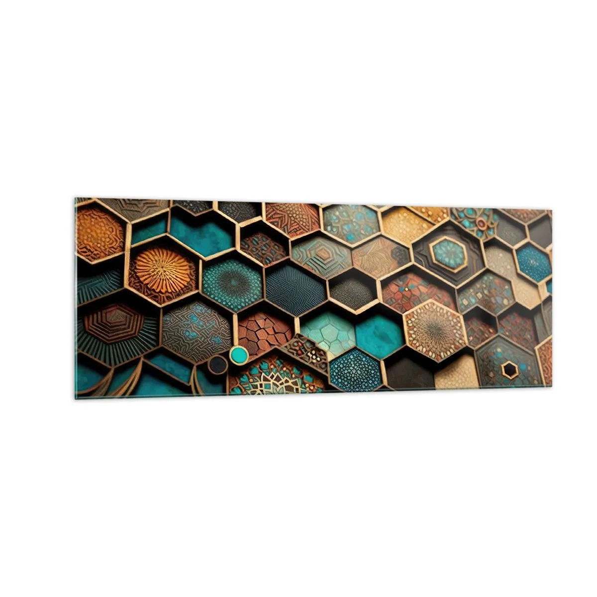 Billede på glas - Arabiske ornamenter - en variation - 140x50 cm