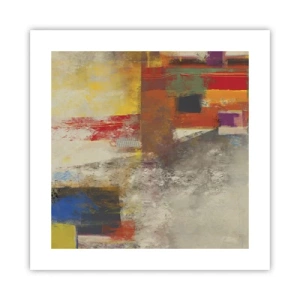 Plakat - Geometri af farver - 40x40 cm