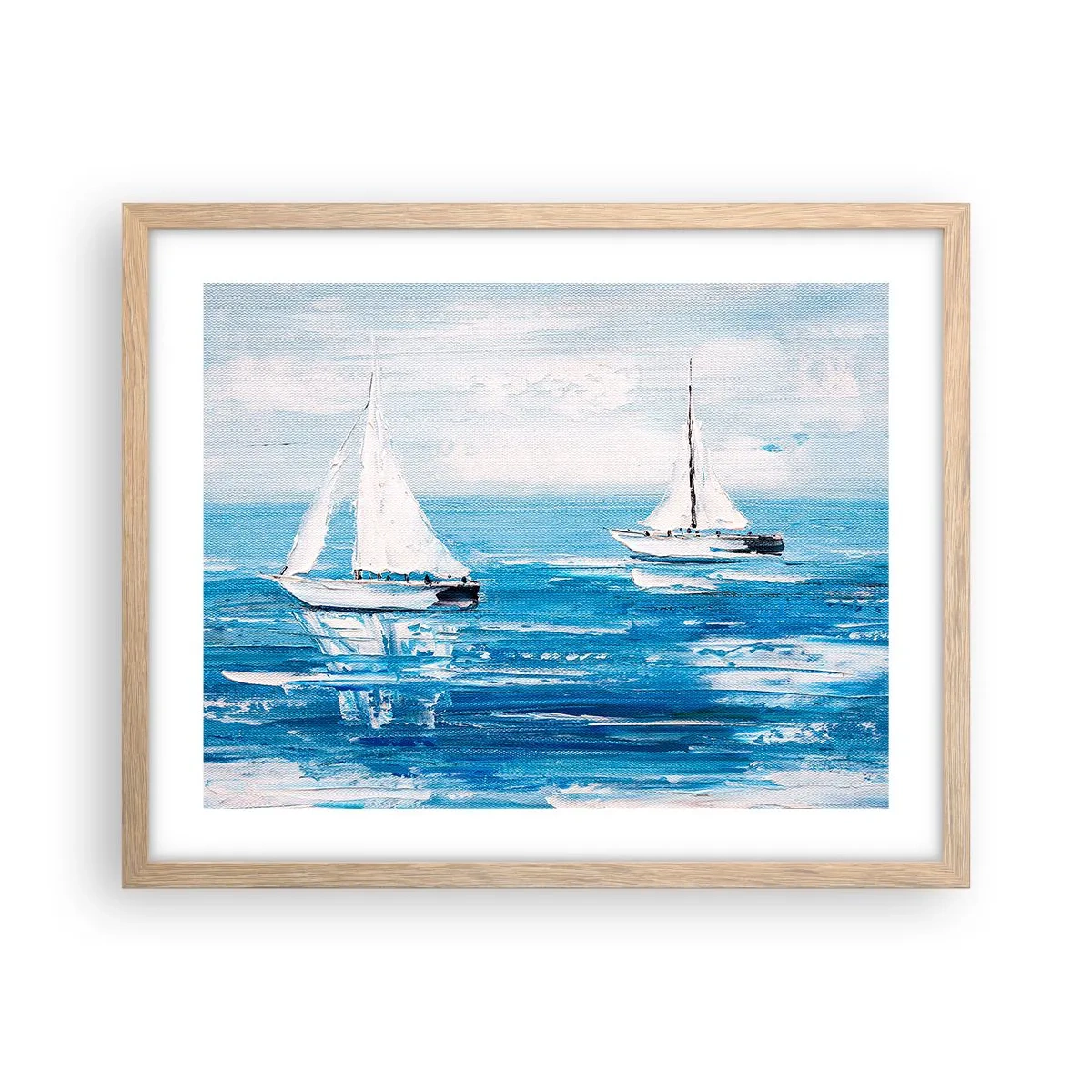 Plakat i ramme af lyst egetræ - Med en ven ved din side - 50x40 cm