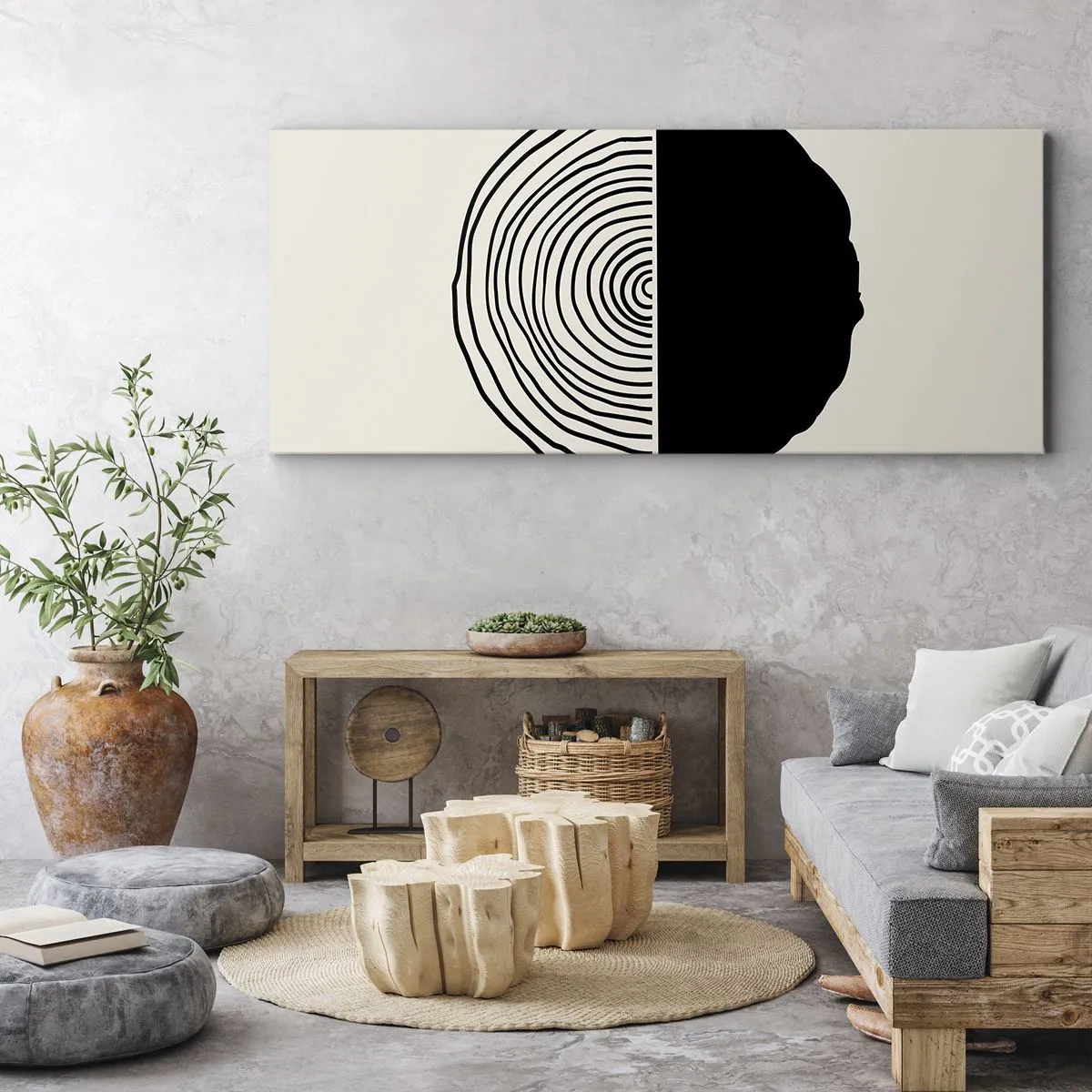 Lærredstryk - Billede på lærred - Halvt og halvt - 100x40 cm