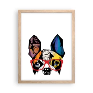Plakat i ramme af lyst egetræ - Intellektuel - 30x40 cm