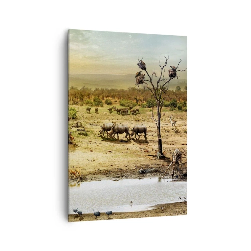 Lærredstryk - Billede på lærred - "Og ud af Eden flød en flod...". - 70x100 cm