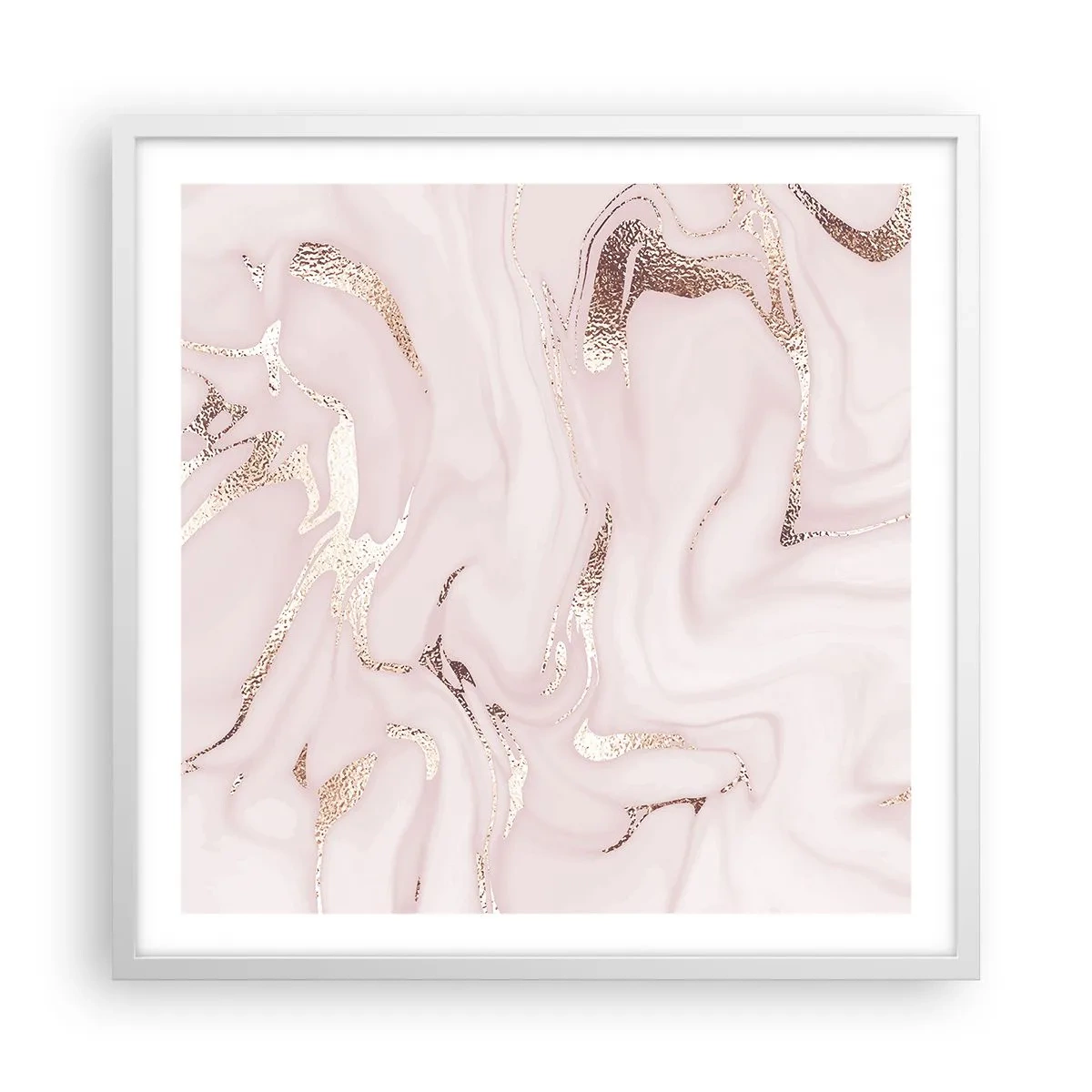 Plakat i hvid ramme - I et lyserødt tørklæde - 60x60 cm