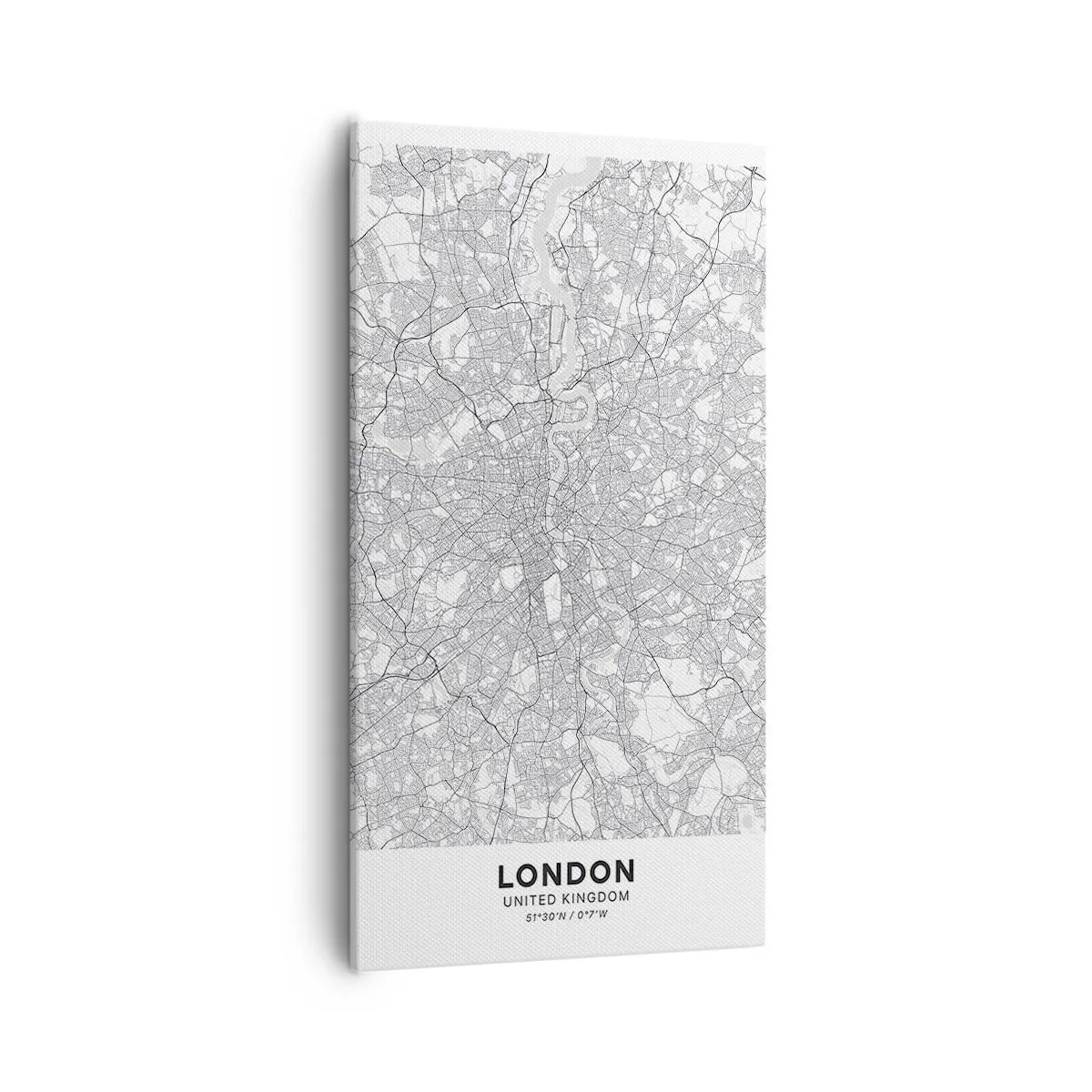 Lærredstryk - Billede på lærred - Kort over Londons labyrint - 55x100 cm