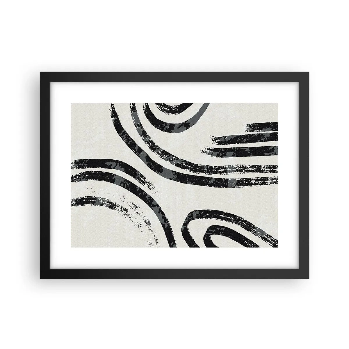 Plakat i sort ramme - Halvt stoppet - 40x30 cm