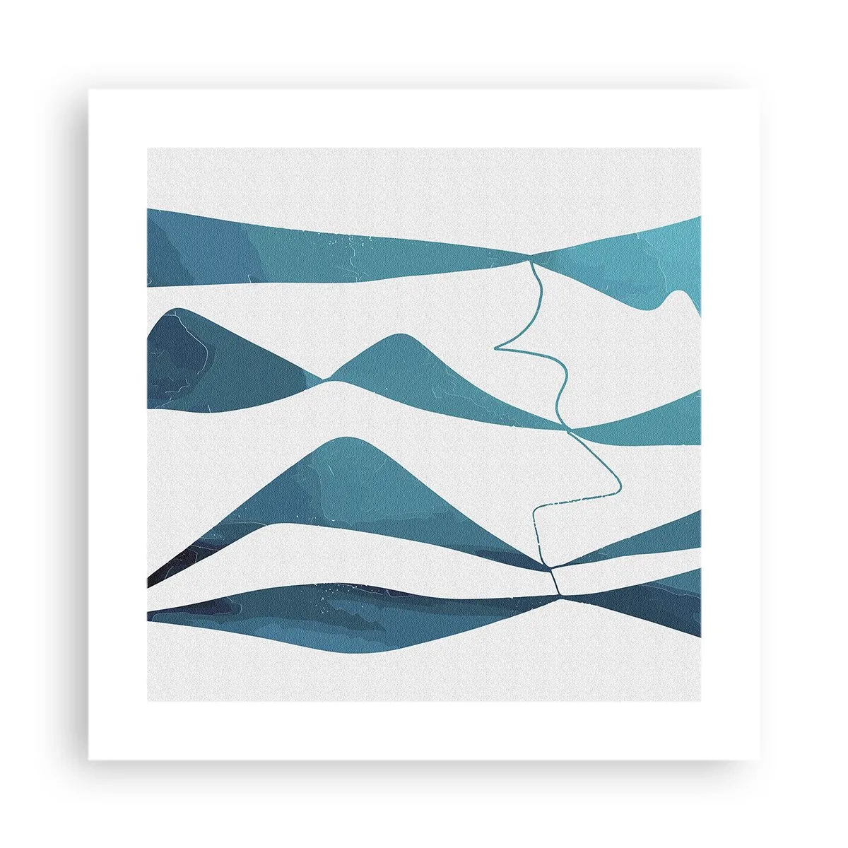 Plakat - Abstraktion: en turkis sammensætning - 40x40 cm
