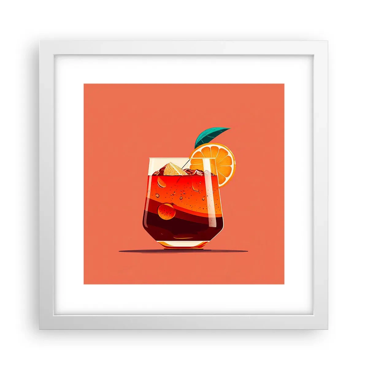 Plakat i hvid ramme - Sommerens forfriskning - 30x30 cm