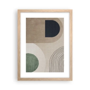 Plakat i ramme af lyst egetræ - Blidheden i en oval - 30x40 cm