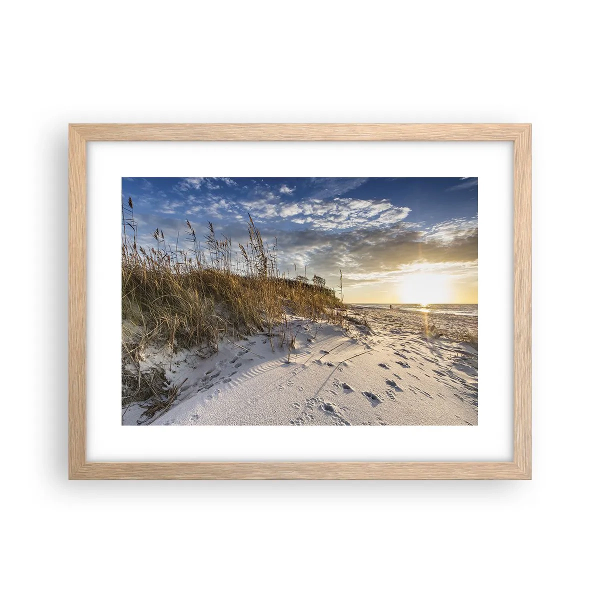 Plakat i ramme af lyst egetræ - Indbydelse til en vandretur - 40x30 cm