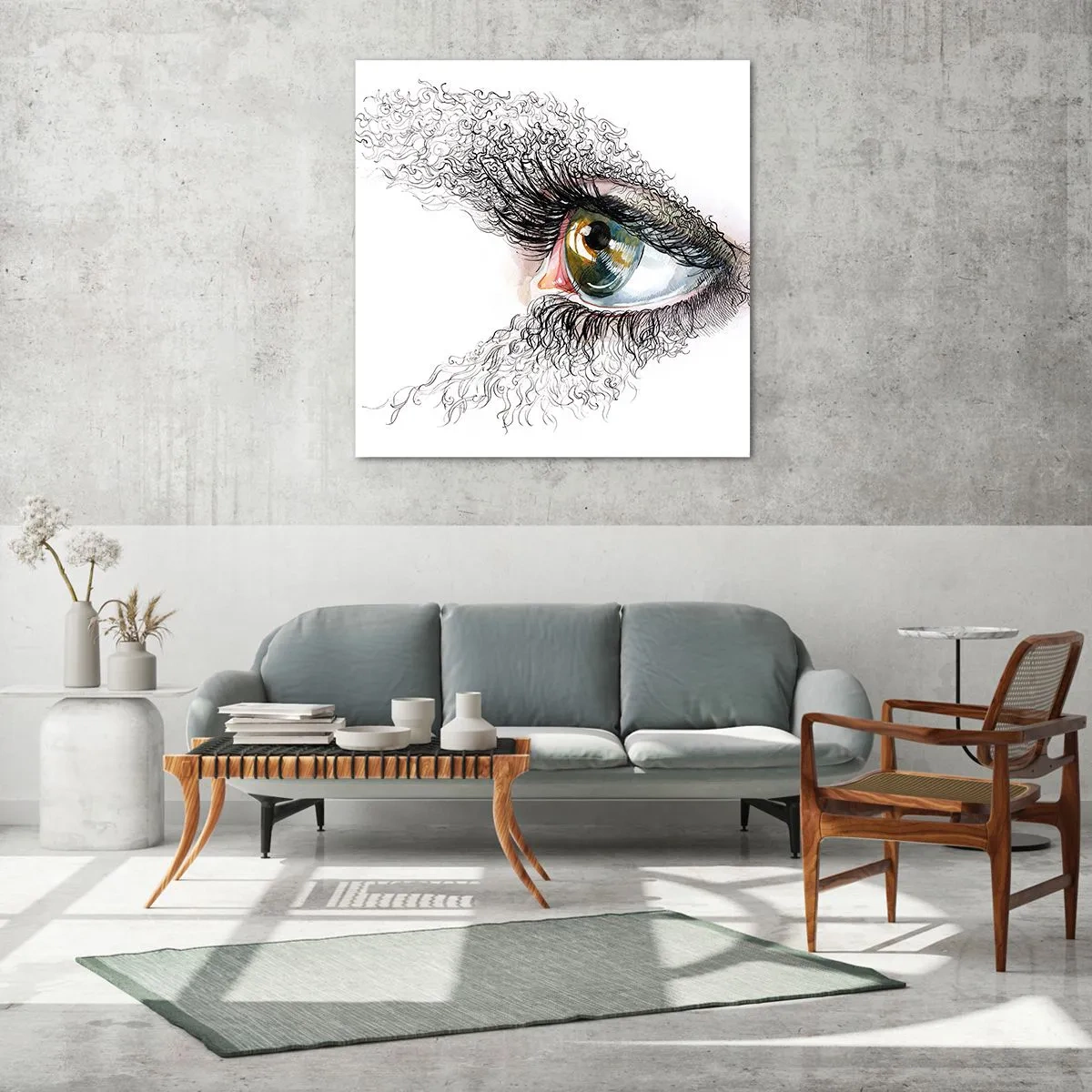 Billede på glas - Se direkte ind i sjælen - 50x50 cm