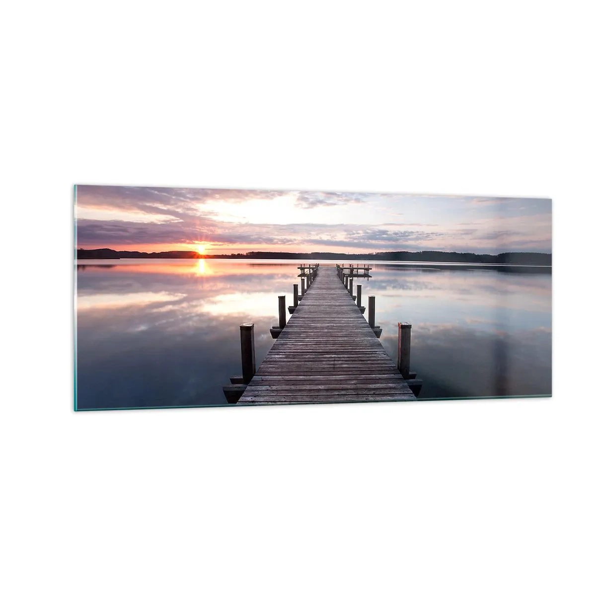 Billede på glas - Den tavse grænse mellem dag og nat - 100x40 cm