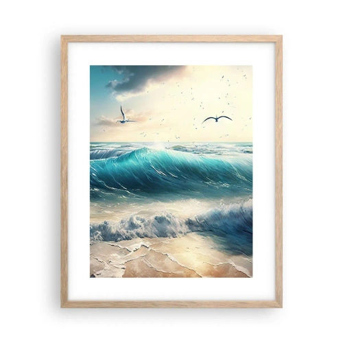 Plakat i ramme af lyst egetræ - Støj kun for dig - 40x50 cm