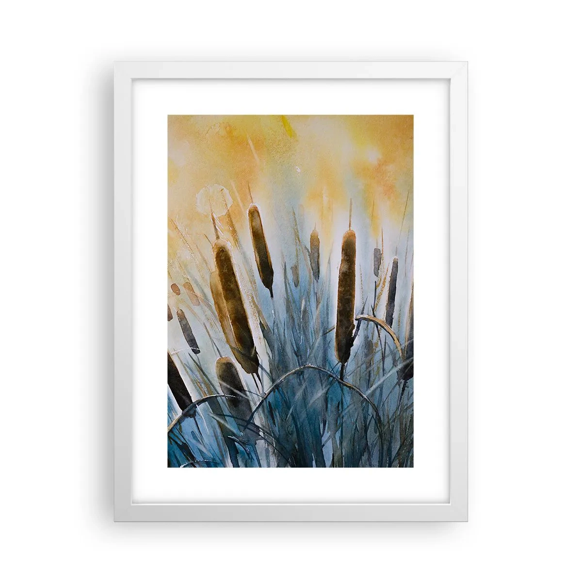 Plakat i hvid ramme - Vandets kulde, solens varme - 30x40 cm