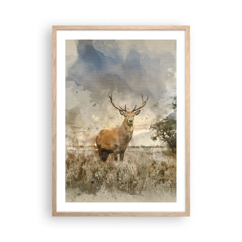 Plakat i ramme af lyst egetræ - Værdighed - styrke - værdighed - 50x70 cm