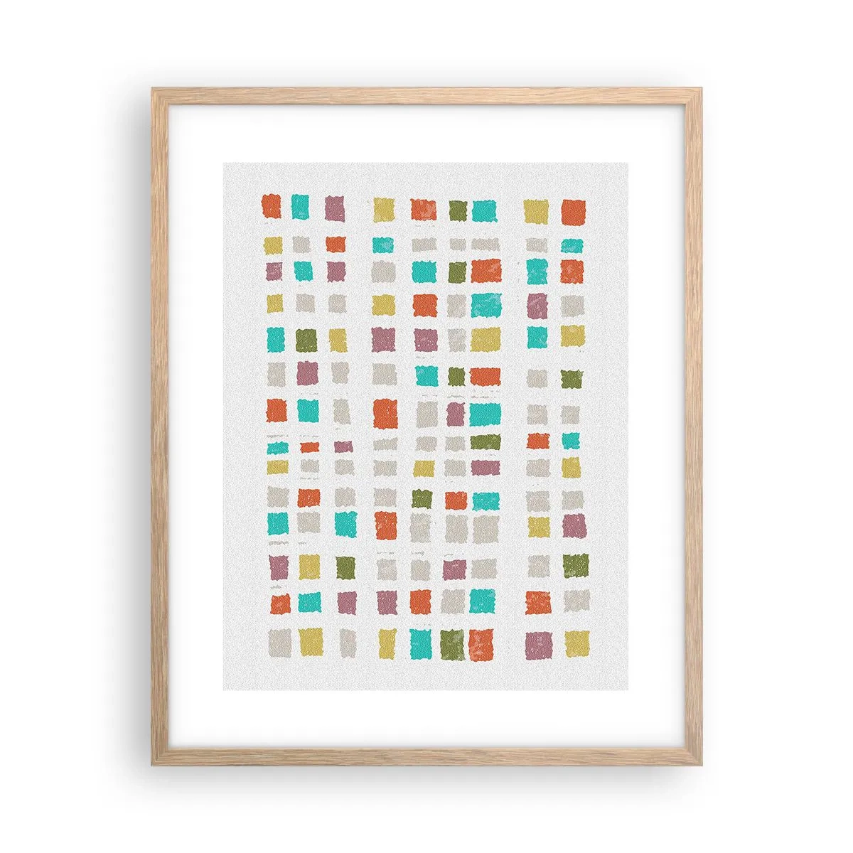 Plakat i ramme af lyst egetræ - Ukendt leg - 40x50 cm