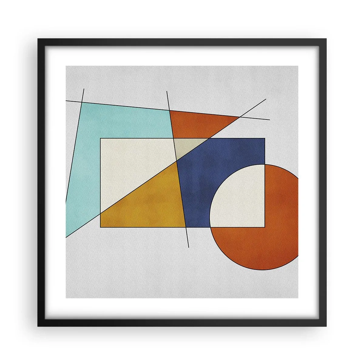 Plakat i sort ramme - Abstraktion: modernistisk leg - 50x50 cm