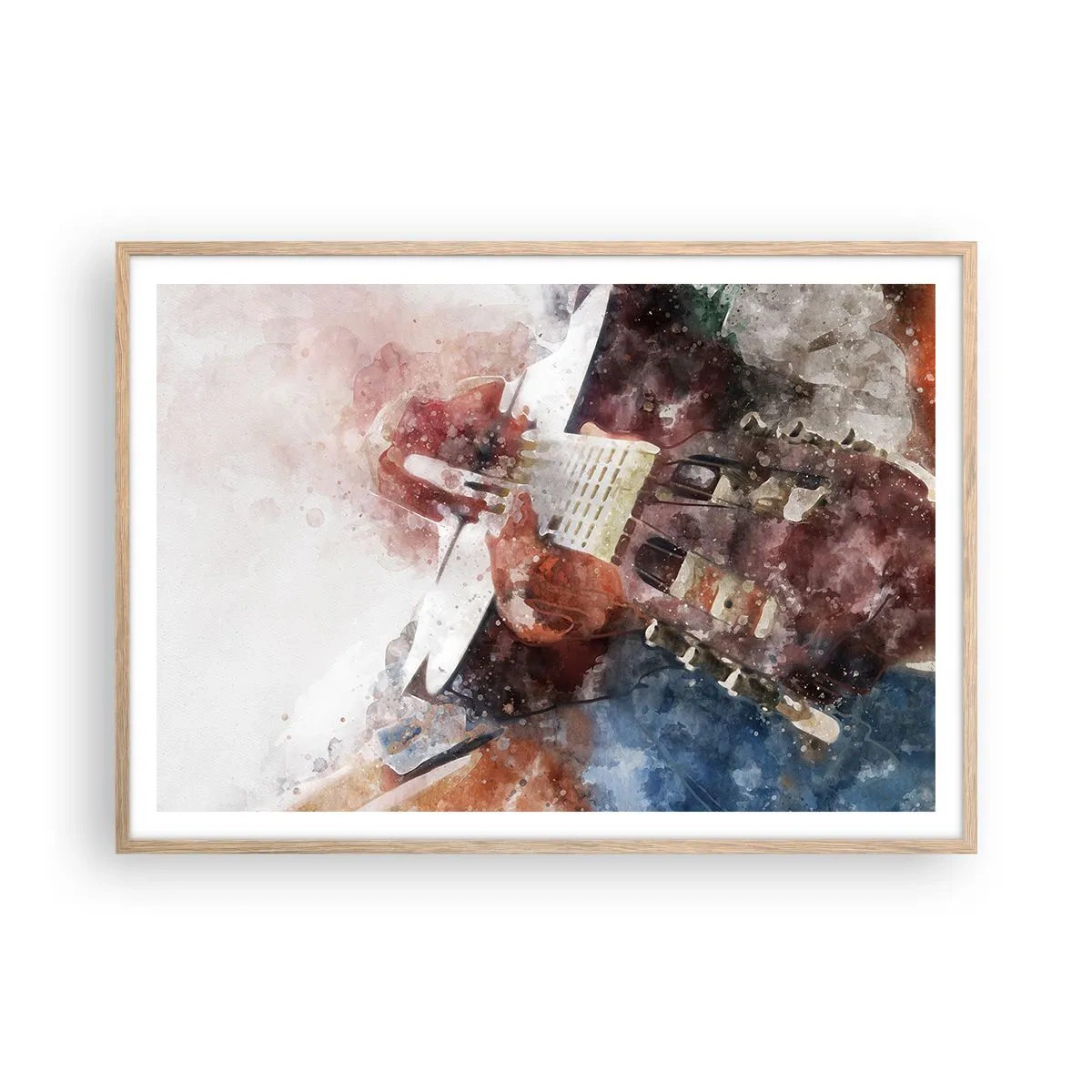 Plakat i ramme af lyst egetræ - Og hvad synes du? - 100x70 cm