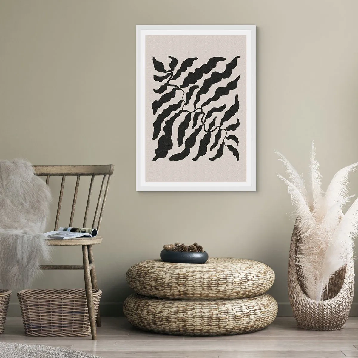 Plakat i hvid ramme - En firkants natur - 70x100 cm
