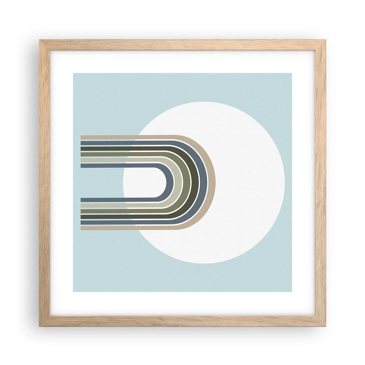 Plakat i ramme af lyst egetræ - Uimodståelig tiltrækningskraft - 40x40 cm