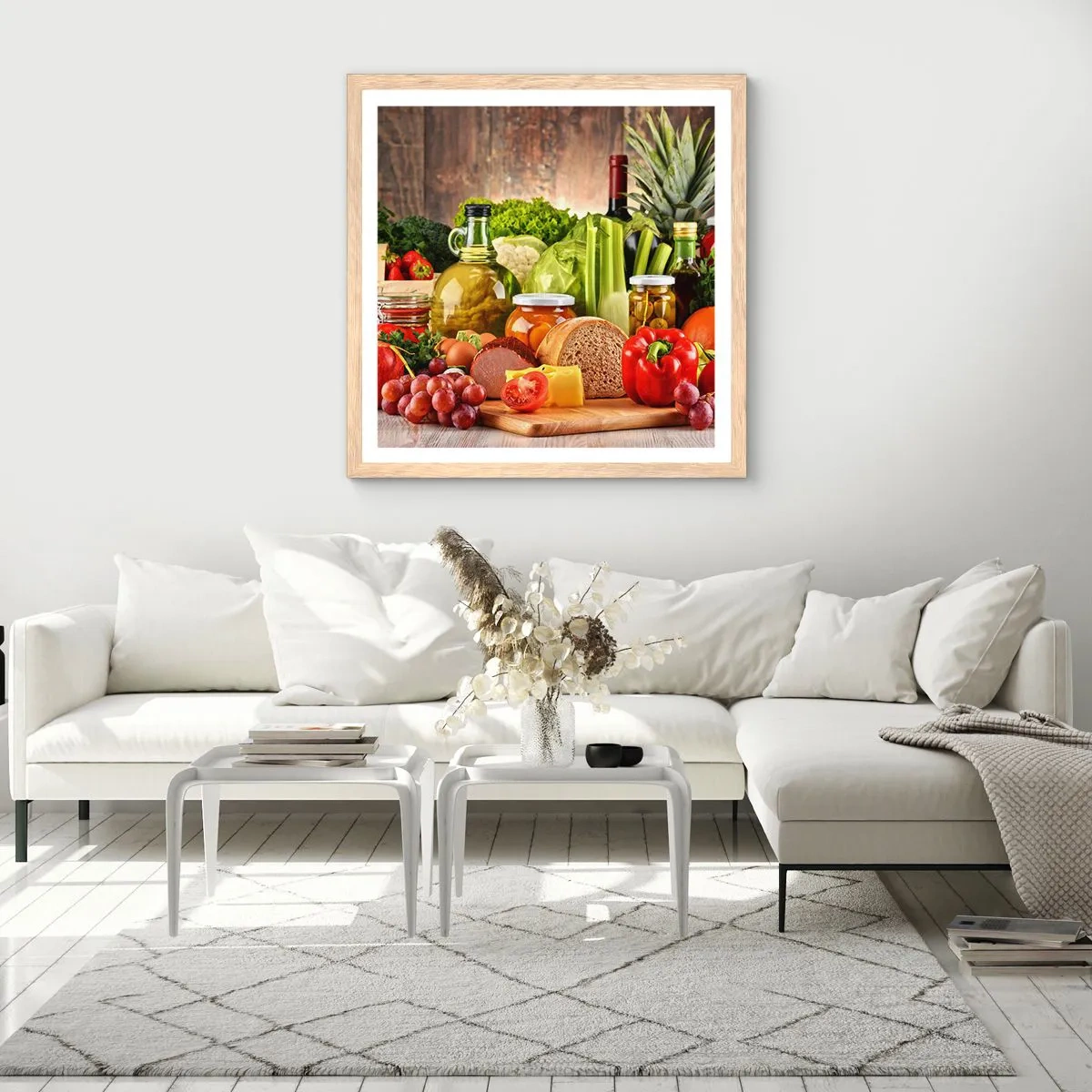 Plakat i ramme af lyst egetræ - Røget, ristet, marineret - 50x50 cm