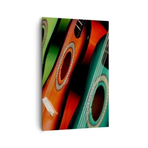 Lærredstryk - Billede på lærred - Guitaren har mange farver - 80x120 cm