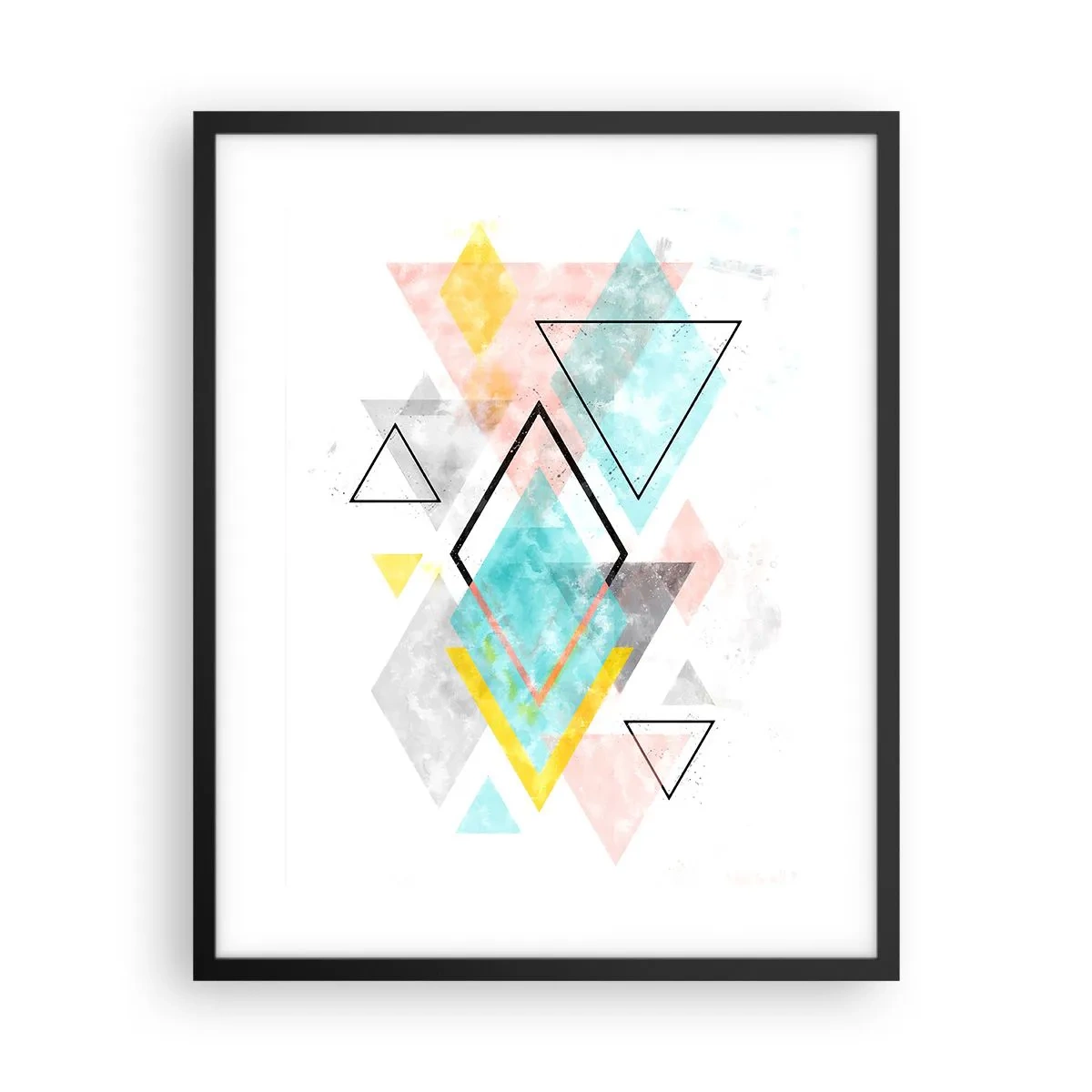 Plakat i sort ramme - Geometrisk leg - 40x50 cm