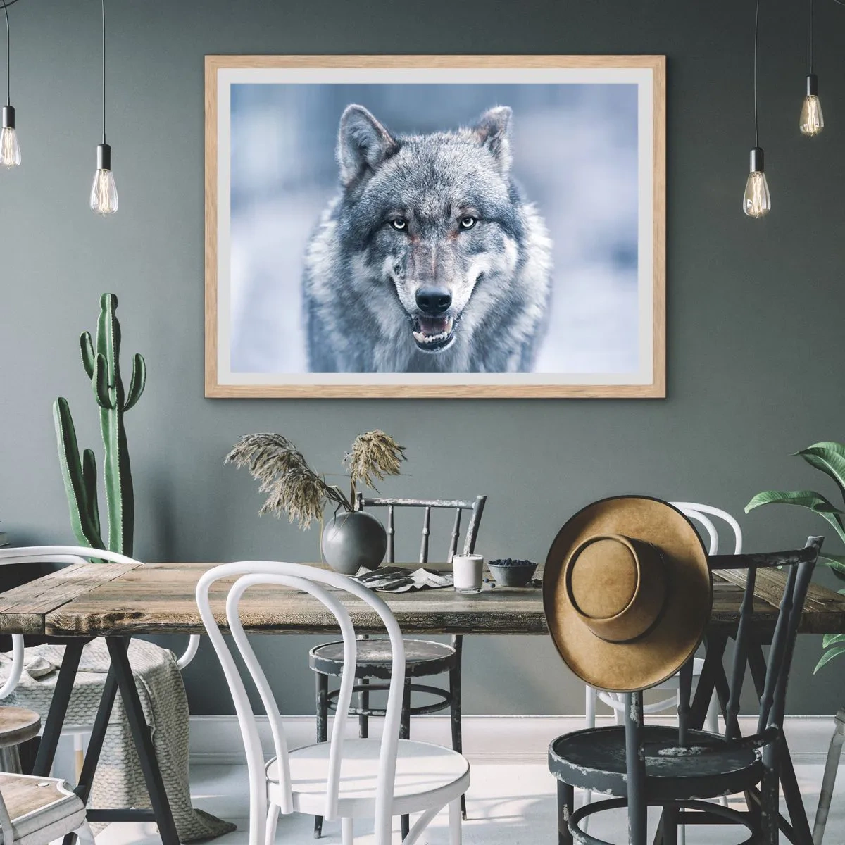 Plakat i ramme af lyst egetræ - Vil du tage udfordringen op? - 50x40 cm