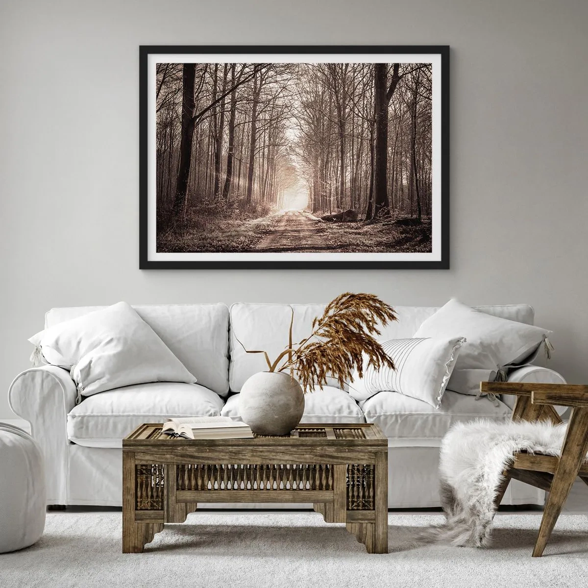 Plakat i sort ramme - Skovkatedralen - 70x50 cm