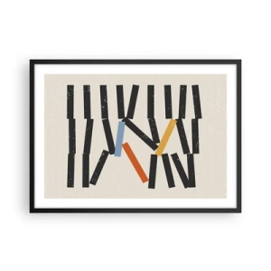 Plakat i sort ramme - Dominoer - komposition - 70x50 cm