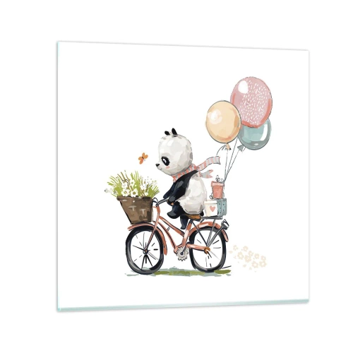 Billede på glas - Glædelig dag - 30x30 cm