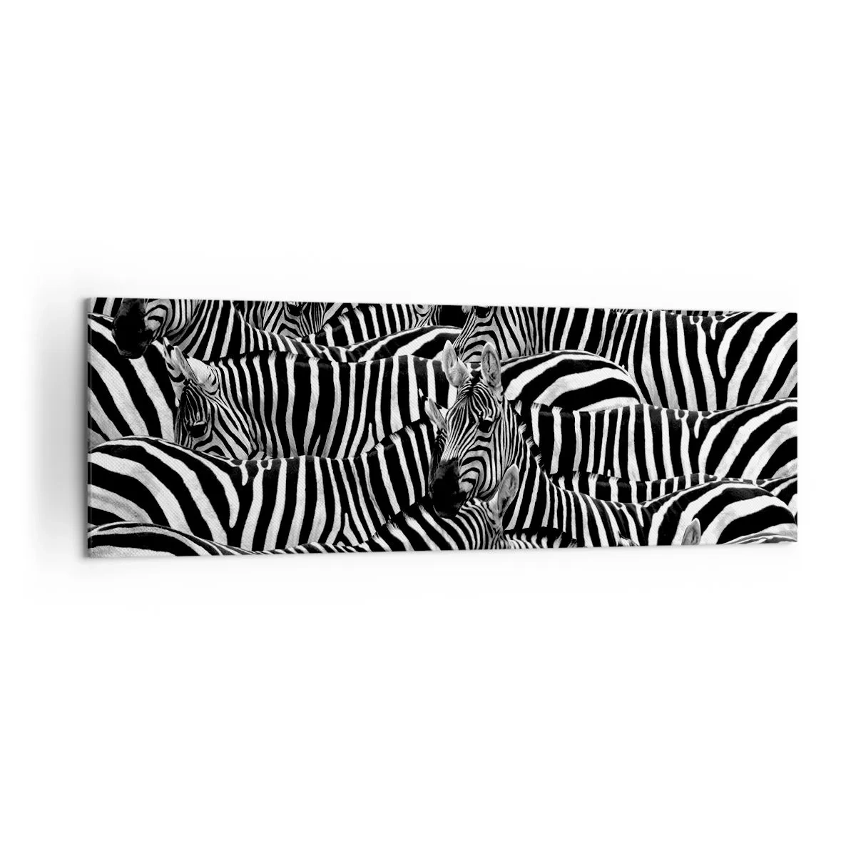 Lærredstryk - Billede på lærred - Stribet gruppeportræt - 160x50 cm