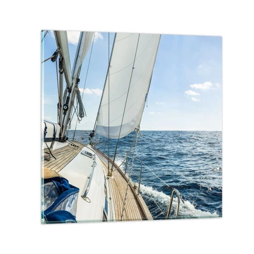 Billede på glas - Ahoj , eventyr - 50x50 cm