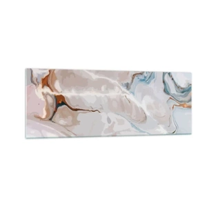 Billede på glas - Blå slynger sig under det hvide - 140x50 cm